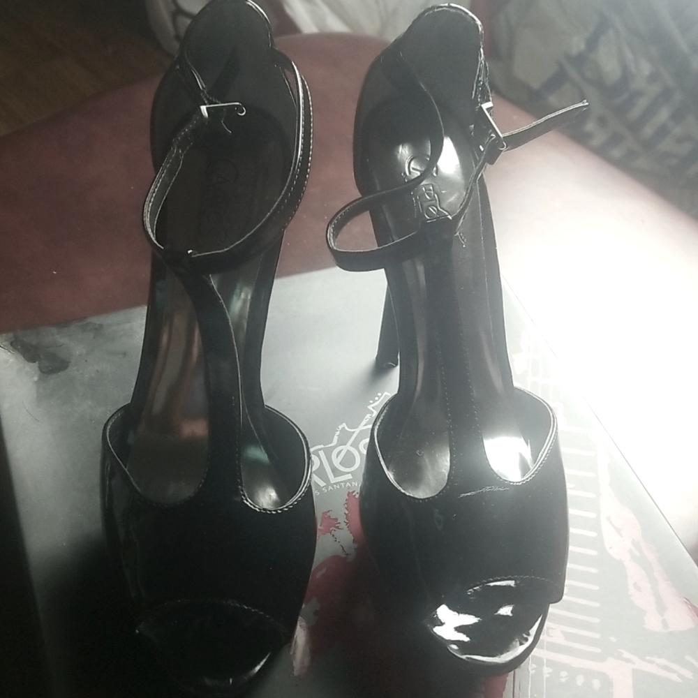 Peep Toe Black Heels